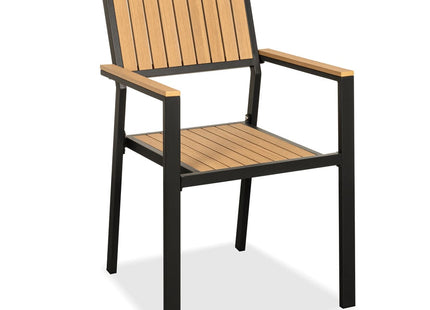 Pamapic Aluminum and Plastic-Wood Outdoor Dining Table Set Pamapic