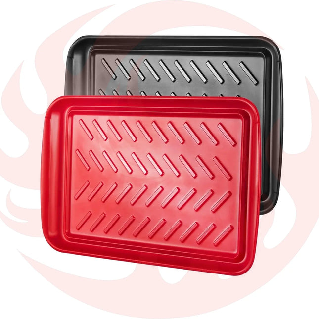 Plastic Serving Trays 17x10.35 Inch Anti-Slip Eating Food Trays 2-Pack - Phoenix Fire Art Store