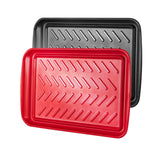 Plastic Serving Trays 17x10.35 Inch Anti-Slip Eating Food Trays 2-Pack