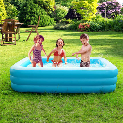 Inflatable Lounge Pool for Family 120x72x24in