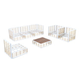 Modern Minimalist 7-Piece Metal Patio All-Weather Sectional Sofa Set - Phoenix Fire Art Store