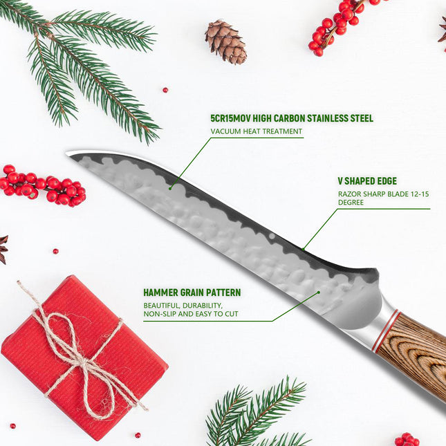 Japanese Professional Chef, Kiritsuke, Santoku, Boning & Vegetable Slicing Knife with Rosewood Handle and Gift Box - Phoenix Fire Art Store