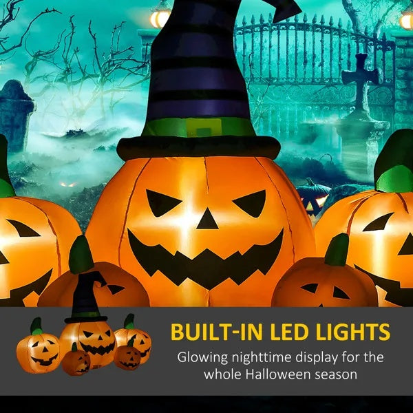 3 Pumpkins Witch Inflatable Halloween Decoration