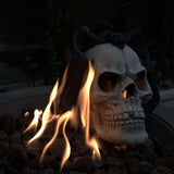 Fire Pit Demon Skull Gas Log For Ventless  Vent Free, Propane, Gel, Ethanol, Electric, Outdoor Fireplace And Fire Pit, Halloween Decor - Patent Pending