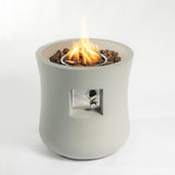 Outdoor Propane Fire Pit Table,Compact Streamlined Modern 20-inch,Round Graphite Base With Waterproof Cover,Free Lava Rocks - Phoenix Fire Art Store