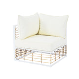 Modern Minimalist 7-Piece Metal Patio All-Weather Sectional Sofa Set - Phoenix Fire Art Store