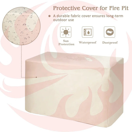 9 Pieces Outdoor Patio Furniture Set with 42 Inch Propane Fire Pit Table-Red DirectDeals