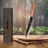 Professional Kiritsuke Santoku Chef Knife, 9 Inch German High Carbon Stainless Steel EN1.4116 with Sheath & Case - Phoenix Fire Art Store