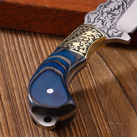 Blue Carved Fruit Knife - Phoenix Fire Art Store