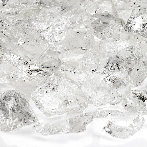 Ice Clear Recycled American Fireglass - 10 lbs | Crystal Clear Fire Feature Upgrade - Phoenix Fire Art Store