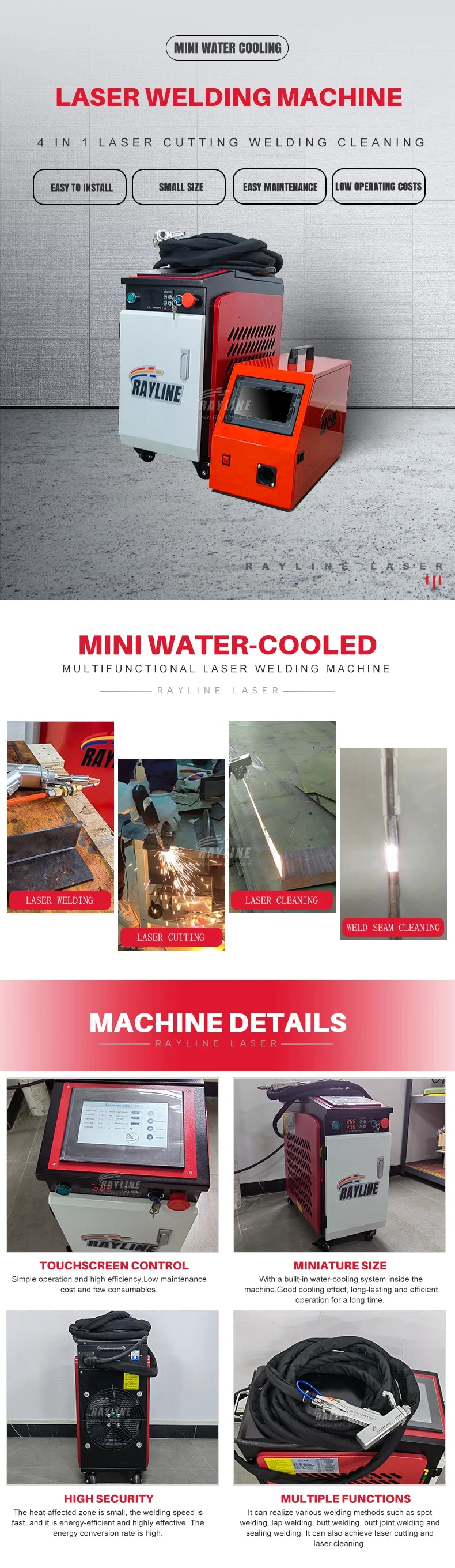 CE Certified Handheld 3-in-1 Fiber Laser Welder - Portable Welding, Cleaning & Cutting Machine