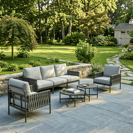 Axis Woven Rope Outdoor Sectional Set, 7-Piece Pamapic