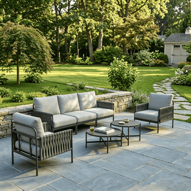 Axis Woven Rope Outdoor Sectional Set, 7-Piece Pamapic