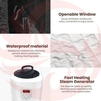 Blisspod Portable Personal Full Body 60 Min Rapid Steam Sauna | Pentagonal | Grey | Powerful 1600 Watts | 3.6L Stronger Steamer | 90X90X190cm zoppinh