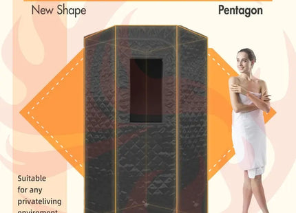 Blisspod Portable Personal Full Body 60 Min Rapid Steam Sauna | Pentagonal | Grey | Powerful 1600 Watts | 3.6L Stronger Steamer | 90X90X190cm zoppinh