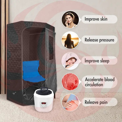 Blisspod Portable Personal Full Body 60 Min Rapid Steam Sauna | Pentagonal | Grey | Powerful 1600 Watts | 3.6L Stronger Steamer | 90X90X190cm zoppinh