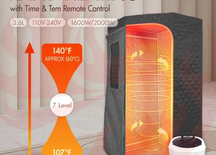 Blisspod Portable Personal Full Body 60 Min Rapid Steam Sauna | Pentagonal | Grey | Powerful 1600 Watts | 3.6L Stronger Steamer | 90X90X190cm zoppinh