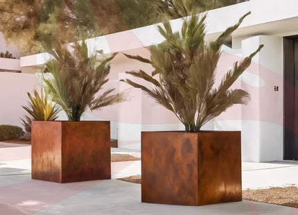 Corten Steel Cube Planters - FREE SHIPPING! - Phoenix Fire Art Store