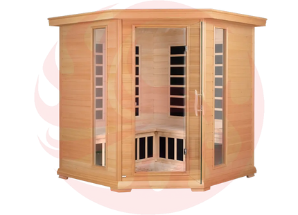 Blisspod, Vienna, Corner Spacious Far Infrared Sauna Canadian Hemlock Ultra Low EMF, 12 Heaters, 4-5 Persons zoppinh