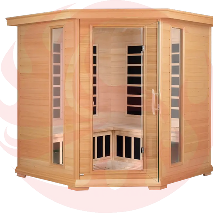 Blisspod, Vienna, Corner Spacious Far Infrared Sauna Canadian Hemlock Ultra Low EMF, 12 Heaters, 4-5 Persons zoppinh