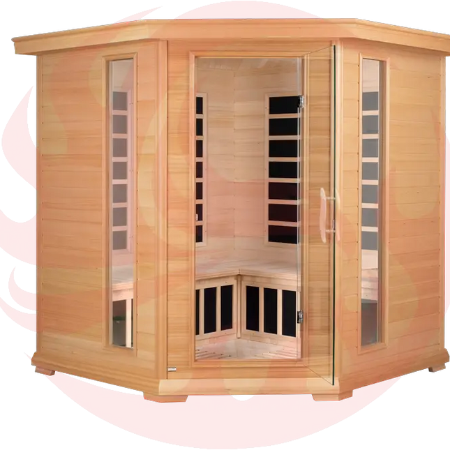 Blisspod, Vienna, Corner Spacious Far Infrared Sauna Canadian Hemlock Ultra Low EMF, 12 Heaters, 4-5 Persons zoppinh