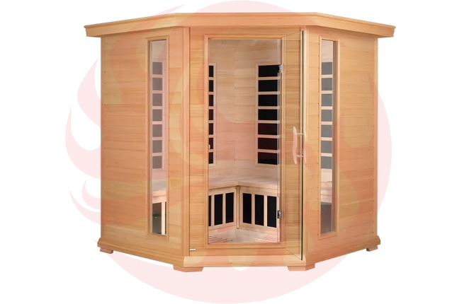 Blisspod, Vienna, Corner Spacious Far Infrared Sauna Canadian Hemlock Ultra Low EMF, 12 Heaters, 4-5 Persons zoppinh