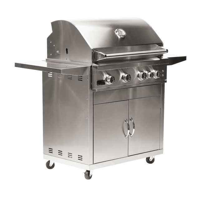 Broilmaster B-Series Deluxe 32-Inch Marine Grade Freestanding Stainless Steel Gas Grill with Rear Infrared Burner