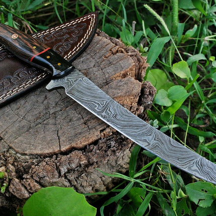 Best Fish Fillet Knife – Damascus Steel with Wenge Wood & Horn Handle