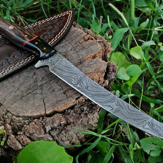 Best Fish Fillet Knife – Damascus Steel with Wenge Wood & Horn Handle