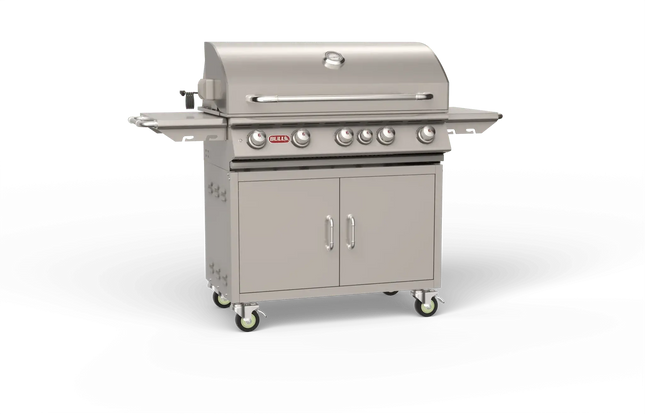 Bull Brahma 38-Inch 5-Burner Freestanding Gas Grill with Rear Infrared Burner - Phoenix Fire Art Store