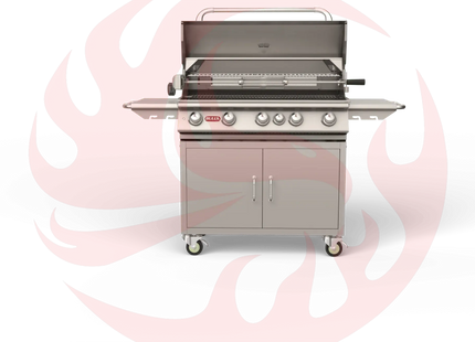 Bull Brahma 38-Inch 5-Burner Freestanding Gas Grill with Rear Infrared Burner - Phoenix Fire Art Store