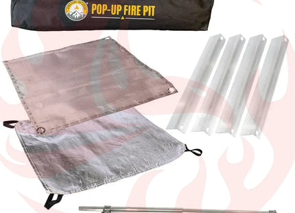 Fireside Outdoor Pop-Up Fire Pit & Heat Shield Bundle - Phoenix Fire Art Store