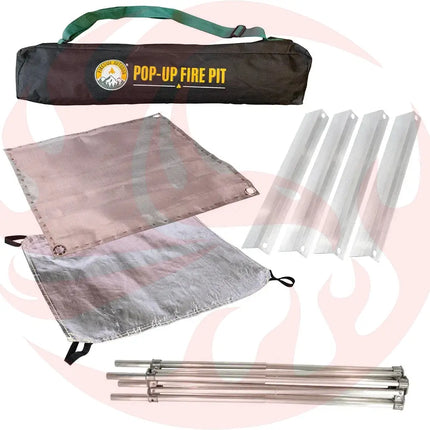 Fireside Outdoor Pop-Up Fire Pit & Heat Shield Bundle - Phoenix Fire Art Store