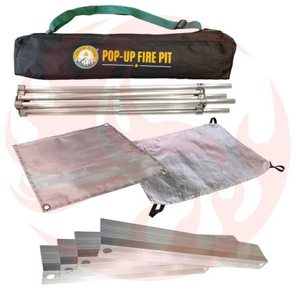 Fireside Outdoor Pop-Up Fire Pit & Heat Shield Bundle - Phoenix Fire Art Store
