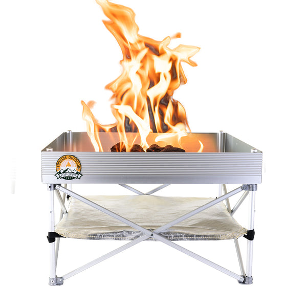 Fireside Outdoor Pop-Up Fire Pit & Heat Shield Bundle