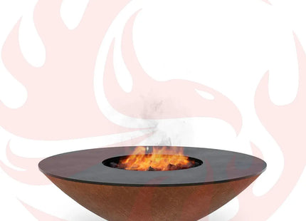 Arteflame Classic 40″ — Fire Pit with Cooktop (CORTEN Bowl; Short Round / Short Euro / Built-In No Base) - Phoenix Fire Art Store