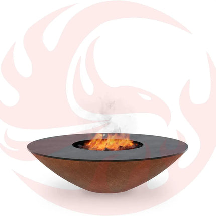 Arteflame Classic 40″ — Fire Pit with Cooktop (CORTEN Bowl; Short Round / Short Euro / Built-In No Base) - Phoenix Fire Art Store
