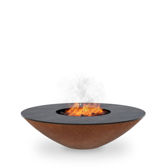 Arteflame Classic 40″ — Fire Pit with Cooktop (CORTEN Bowl; Short Round / Short Euro / Built-In No Base) - Phoenix Fire Art Store