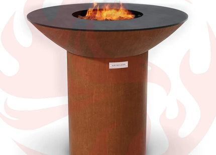 Arteflame Classic 40″ — Round Base Flat-Top Grill & Fire Bowl (CORTEN Steel) - Phoenix Fire Art Store