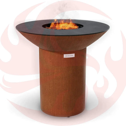 Arteflame Classic 40″ — Round Base Flat-Top Grill & Fire Bowl (CORTEN Steel) - Phoenix Fire Art Store