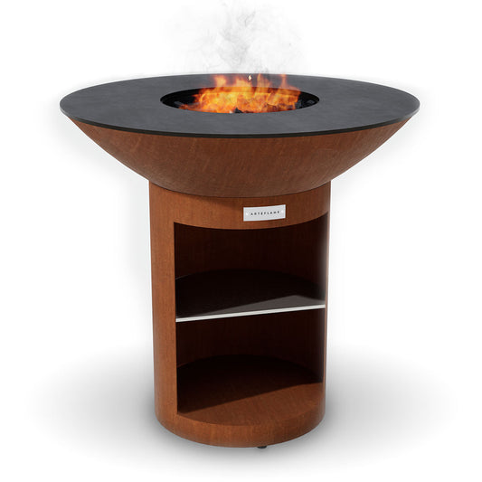 Arteflame Classic 40″ — Storage Base Flat-Top Grill & Fire Bowl (CORTEN Steel) - Phoenix Fire Art Store
