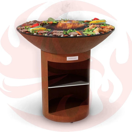 Arteflame Classic 40″ — Storage Base Flat-Top Grill & Fire Bowl (CORTEN Steel) - Phoenix Fire Art Store