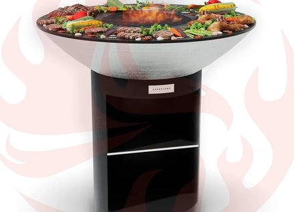 Arteflame Classic 40″ — Storage Base Flat-Top Grill & Fire Bowl (CORTEN Steel) - Phoenix Fire Art Store