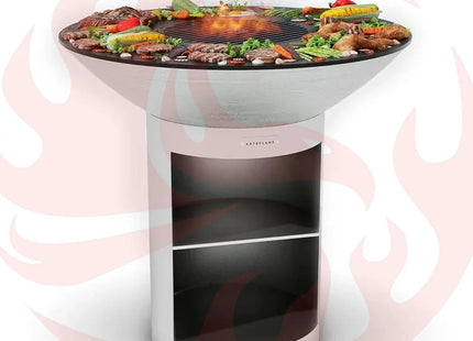 Arteflame Classic 40″ — Storage Base Flat-Top Grill & Fire Bowl (CORTEN Steel) - Phoenix Fire Art Store