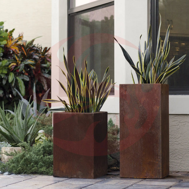 Corten Steel Column Planters - FREE SHIPPING! - Phoenix Fire Art Store