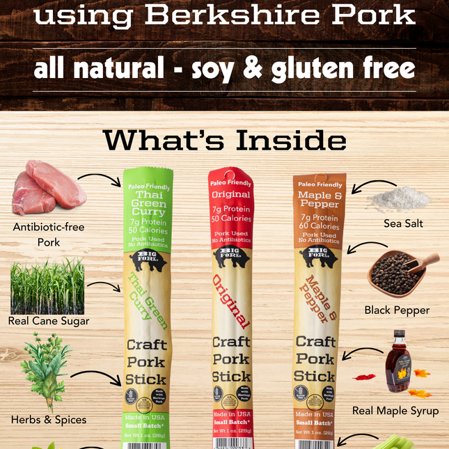 Craft Pork Snack Stick Sample (3 sticks total)