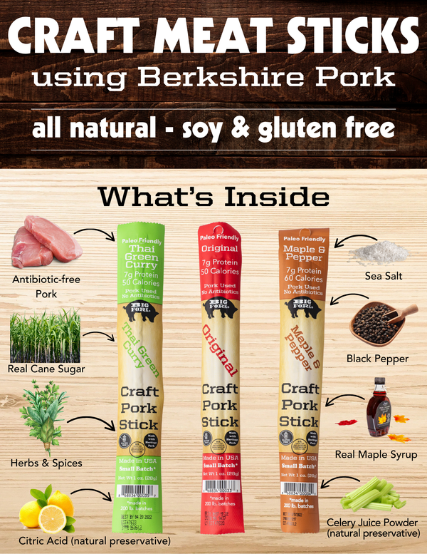 Craft Pork Snack Stick Sample (3 sticks total)