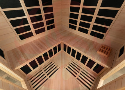 Blisspod, Vienna, Corner Spacious Far Infrared Sauna Canadian Hemlock Ultra Low EMF, 12 Heaters, 4-5 Persons zoppinh