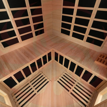 Blisspod, Vienna, Corner Spacious Far Infrared Sauna Canadian Hemlock Ultra Low EMF, 12 Heaters, 4-5 Persons zoppinh