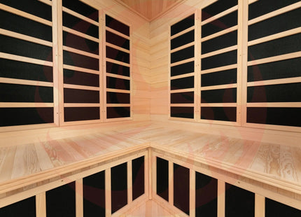 Blisspod, Vienna, Corner Spacious Far Infrared Sauna Canadian Hemlock Ultra Low EMF, 12 Heaters, 4-5 Persons zoppinh
